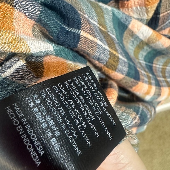 Pilcro flannel Anthro  Plisse Plaid Button Down Shirt - XS - Picture 6 of 6